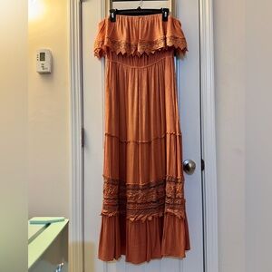 Forever 21 Boho Maxi Dress with Lace Details Size 1X